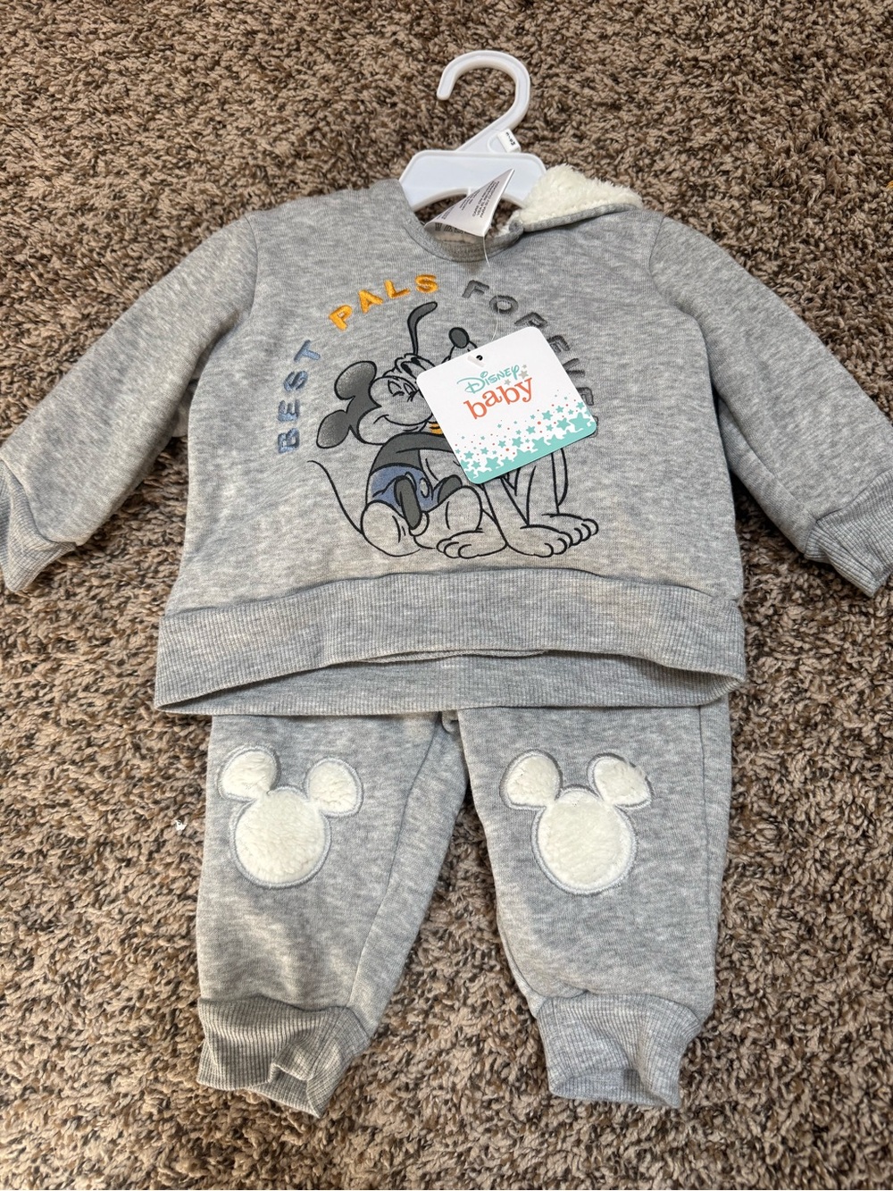 Disney Gray Mickey Mouse Sherpa-Lined Hoodie & Jogger  Set